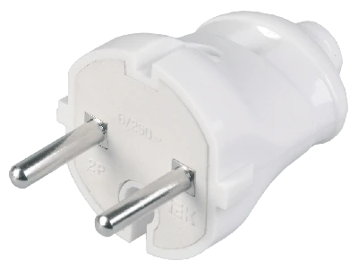 Вилка штепсельная белая 6А