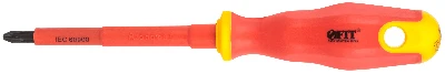Отвертка изолированная 1000 В, CrV сталь, прорезиненная ручка 6.5х100 мм РН2