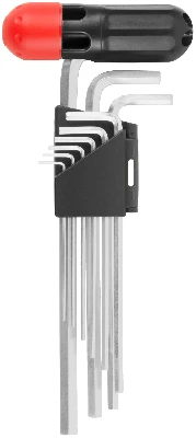 Ключи шестигранные длинные (1.5-10 мм) CrV, 9 шт с пластик.Т-обр.ручкой