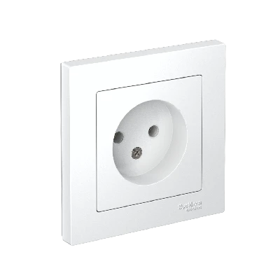 Розетка ATLASDESIGN без заземления 16А в сборе белый