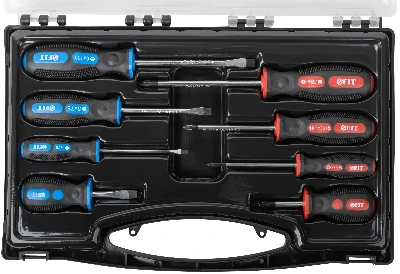 Отвертки ''Универсал'' Профи, CrV сталь, прорезиненные ручки, в чемоданчике, набор 8 шт