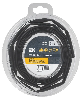 Трубка термоусадочная ТТУ нг-LS 4/2 черная (2м/упак) IEK