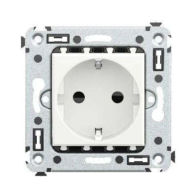 Avanti Розетка в стену, 2P+E, с защитными шторками, ''Белое облако''