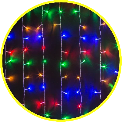 Гирлянда новогодняя светодиодная NGF-C01-288RGBY-8-1.5x1.5m-230-C8-TR-IP20