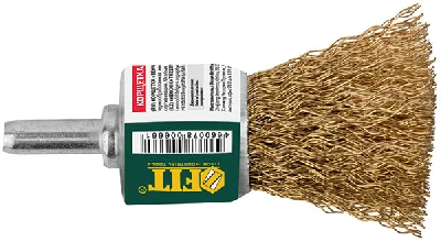 Кордщетка-венчик, со шифтом, стальная латунированная волнистая проволока 25 мм