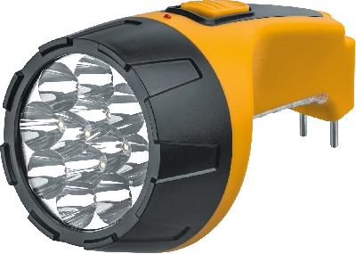 Фонарь светодиодный NPT-CP05-ACCU 12+10LED аккумуляторный с вилкой для зарядки пластик