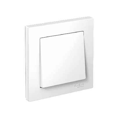 Выключатель одноклавишный ATLASDESIGN схема 1 10АХ в сборе белый