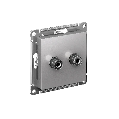 Аудиорозетка ATLASDESIGN двухместная алюминий