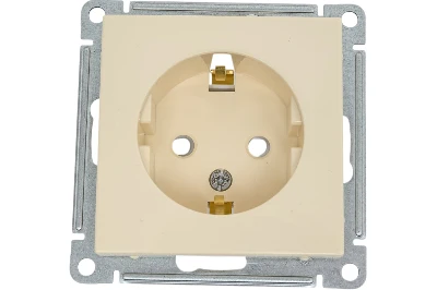 W59 Розетка скрытая с заземлением в рамку  бежевая