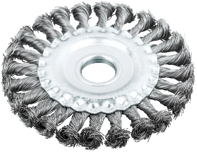 Кордщетка-колесо, посадочный диаметр 22.2 мм, стальная витая проволока 125 мм