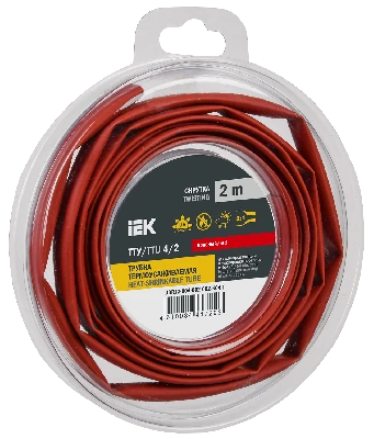 Трубка термоусадочная ТТУ нг-LS 4/2 красная (2м/упак) IEK