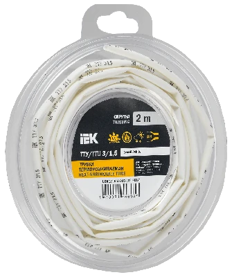 Трубка термоусадочная ТТУ нг-LS 3/1,5 белая (2м/упак) IEK