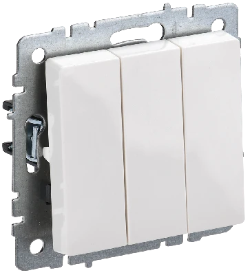 BRITE Выключатель трехклавишный 10А ВС10-3-0-БрБ белый