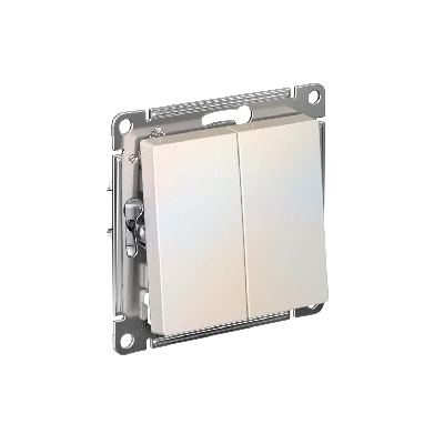 Выключатель двухклавишный ATLASDESIGN схема 5 10АХ механизм жемчуг