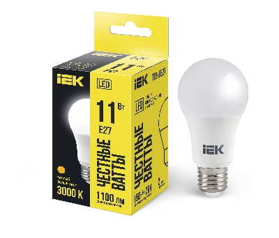 Лампа светодиодная LED 11вт E27 тепло-белый ECO