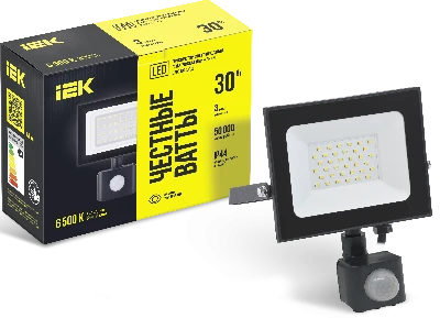 Прожектор светодиодный ДО-30w с ИК датчиком 6500К 2400Лм IP54