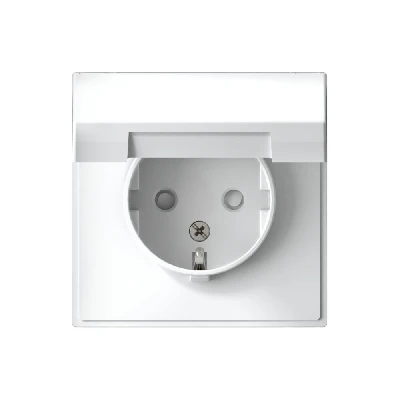 ARTGALLERY розетка с заземл. со шторк. с крышкой, 16А, IP20, механизм, белый