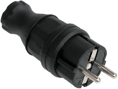 ОМЕГА Вилка прямая каучук 16А 2Р+E IР44