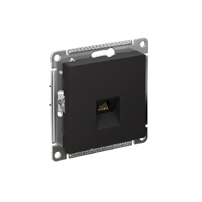 Розетка ATLASDESIGN компьютерная RJ45 механизм карбон