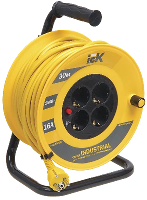 Катушка УК30 с термозащитой 4 места 2Р+PЕ/30м 3х1.5мм.кв Industrial