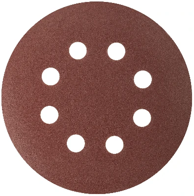 Круги шлифовальные с отверстиями (липучка), алюминий-оксидные, 125 мм, 5 шт Р 150