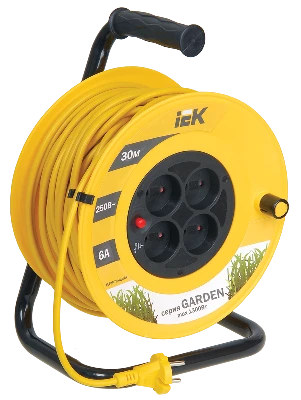 Удлинитель силовой 4 розетки шнур 30м ПВС 2x0.75 УК30 с термозащитой