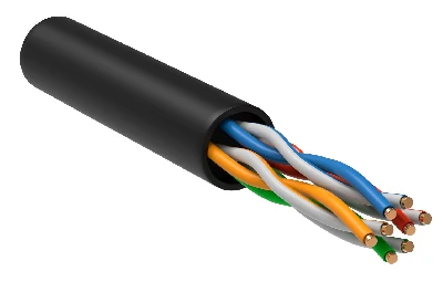 Витая пара U/UTP кат.5E 4х2х24AWG LDPE черный 100м ITK