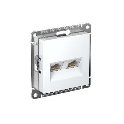 Розетка ATLASDESIGN двойная компьютерная RJ45+RJ45 категория 5E механизм белый