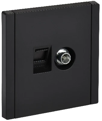 FORTE&PIANO Розетка двойная TV+RJ45 кат.6 FP137 черный IEK