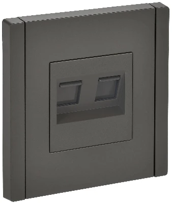 FORTE&PIANO Розетка двойная RJ11+RJ45 кат.5E FP335 серый IEK