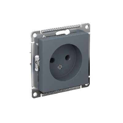 Розетка ATLASDESIGN без заземления 16А механизм грифель