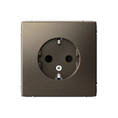 ARTGALLERY розетка с заземлением со шторками, 16А, механизм, мокко