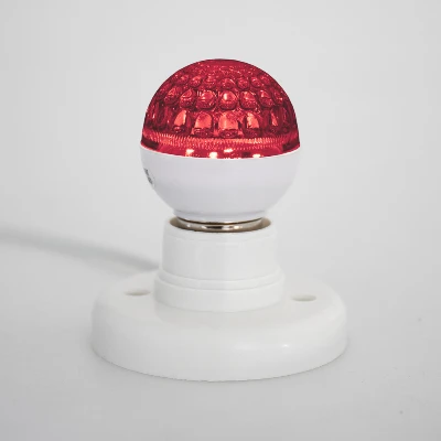 Лампа Шар e27 9 LED 50 мм красная