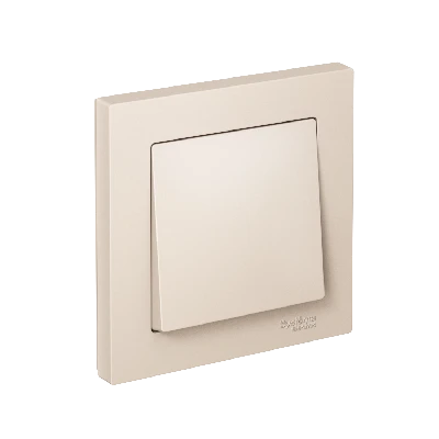 Выключатель одноклавишный ATLASDESIGN схема 1 10АХ в сборе бежевый
