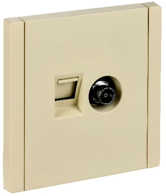 FORTE&PIANO Розетка двойная TV+RJ45 кат.5E FP436 ваниль IEK