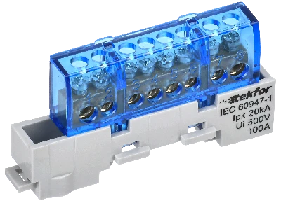 TEKFOR Шина N ноль изолированная на универсальном держателе 6х9-8-С IEK