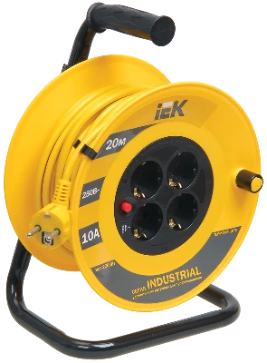 Удлинитель силовой 4 розетки шнур 20м ПВС 3x1 УК20 с термозащитой