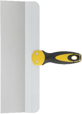 Шпатель фасадный нержавеющий Профи, прорезиненная ручка с метал.бойком 350 мм