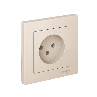 Розетка ATLASDESIGN без заземления 16А в сборе бежевый