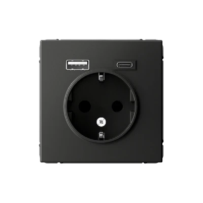 ARTGALLERY розетка 16А с 2 USB A+C, 5В/2,4А/3,0А, 2х5В/1,5А, механизм, базальт