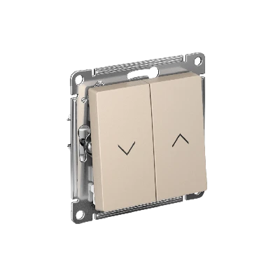 ATLASDESIGN 2-клавишный ВЫКЛЮЧАТЕЛЬ ЖАЛЮЗИ, 10А, мех., ПЕСОЧНЫЙ