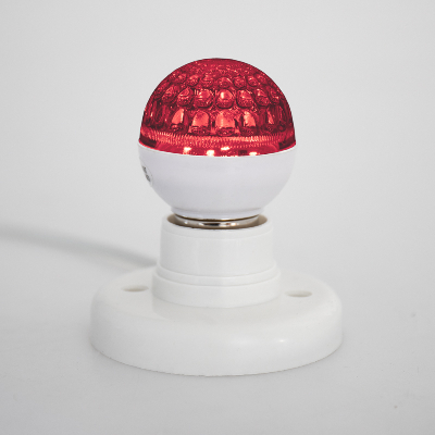 Лампа Шар e27 9 LED 50 мм красная